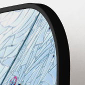 抽象芸術ブルー鏡モザイク ピックルボールラケット (左詳細)