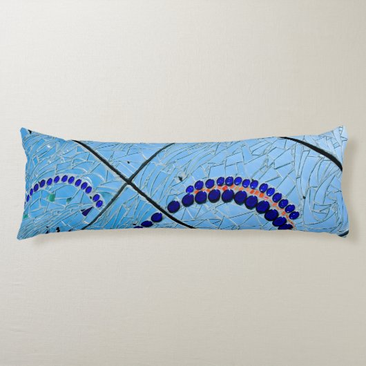 抽象芸術ブルー鏡モザイク ボディピロー (正面)