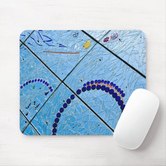 抽象芸術ブルー鏡モザイク マウスパッド (マウス)