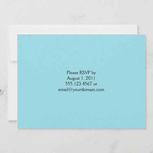 抽象芸術ブルー離れグリーン結婚式招待状 招待状 (裏面)