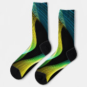 抽象芸術ブルー黄色と黒 ソックス (左)