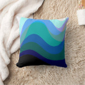 抽象芸術ブルー303 - Groovy Flowing Art クッション (ブランケット)
