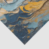 抽象芸術ブルー、オレンジ、ベージュのアクリルテクスチャ 薄葉紙 (詳細)
