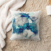 抽象芸術ブルー クッション (ブランケット)