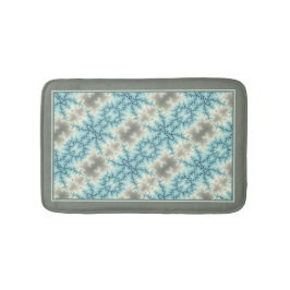 抽象芸術ブルー,グレーのスノーフレークのパター縁どン バスマット