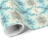 抽象芸術ブルー，グレーのフラクタル幾何学パターン ラッピングペーパー (ロールコーナー)
