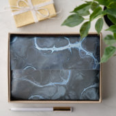 抽象芸術ブルー&グレー大理石氷流体テクスチャ 薄葉紙 (ギフト)