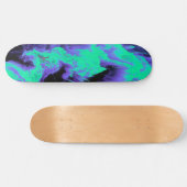 抽象芸術ブルー、シアン、ブラックの流体パターン スケートボード (横)