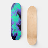 抽象芸術ブルー、シアン、ブラックの流体パターン スケートボード (正面)