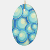 抽象芸術ブルー セラミックオーナメント (左)