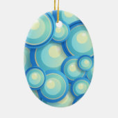 抽象芸術ブルー セラミックオーナメント (裏面)