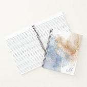 抽象芸術ブルー、ターペ、金ゴールド ノートブック (内部)