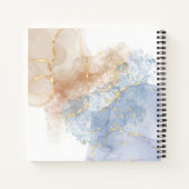 抽象芸術ブルー、ターペ、金ゴールド ノートブック (裏面)