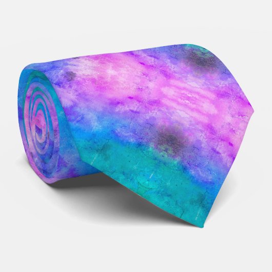 抽象芸術ブルー、ティール(緑がかった色)、およびピンクの対角線ストライプ色 ネクタイ (ロール)