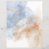 抽象芸術ブルー、トープと金ゴールドスクラップブック紙 (裏面)