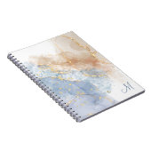 抽象芸術ブルー、トープ、金ゴールドスパイラルフォト ノートブック (右側)