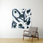 抽象芸術ブルー・ネイビー・ブ絵画ラシストローク タペストリー (インサイチュ)