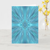 抽象芸術ブルー、ハッピーバースデー カード (黄色い花)