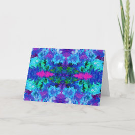 抽象芸術ブルー（バージョン2）カスタマイ空白のズ可能 カード