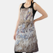 抽象芸術ブルー&ベージュ(ひび割れた壁) エプロン (インサイチュ)