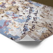 抽象芸術ブルー&ベージュ(ひび割れた壁)ポスター ポスター (角)