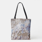 抽象芸術ブルー&ベージュ トートバッグ (裏面)