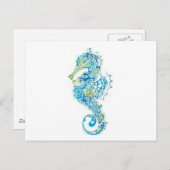 抽象芸術ブルー ポストカード (正面/裏面)