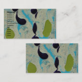 抽象芸術ブルー、ライム、パープル、ホワイト絵画ズ 名刺 (正面/裏面)