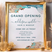 抽象芸術ブルー&金ゴールドウォーターカラービジネスフライヤー チラシ