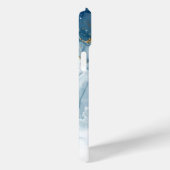 抽象芸術ブルー/金ゴールドグリッターアルコールインクモノグラム Case-Mate iPhoneケース (裏面 / 右)