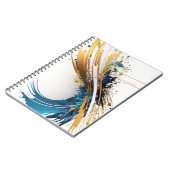 抽象芸術ブルー&金ゴールドスパイラルノートブック – Dynamic Des ノートブック (左側)