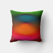 抽象芸術ブレンド(緑、オレンジ、ピンク、赤) クッション (裏面)