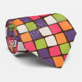 抽象芸術ブロックパターン ネクタイ (ロール)