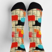 抽象芸術ブロック付きはっきりしたブラシストローク靴下 ソックス (上部)
