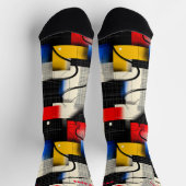 抽象芸術ブロック付き幾何モダンソックス ソックス (上部)