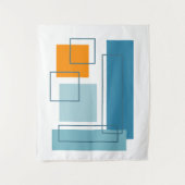 抽象芸術ブロック1ジオメトリックデザイン タペストリー (正面)