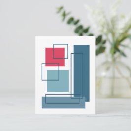 抽象芸術ブロック1ジオメトリックデザイン ポストカード