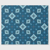 抽象芸術ブロック,ダイヤモンド,青い緑の色, ラッピングペーパー (フラット)
