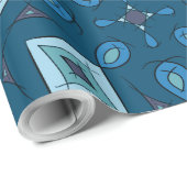 抽象芸術ブロック,ダイヤモンド,青い緑の色, ラッピングペーパー (ロールコーナー)