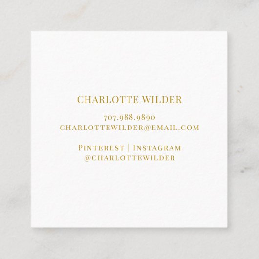 抽象芸術ブロンズ箔円 スクエア名刺 (裏面)