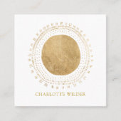 抽象芸術ブロンズ箔円 スクエア名刺 (正面)
