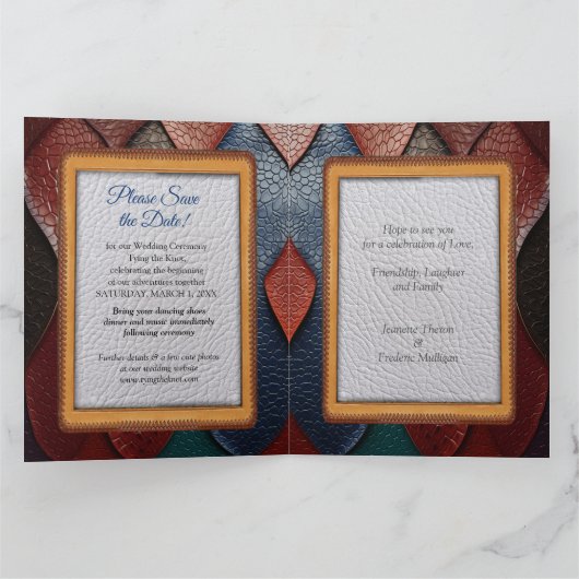 抽象芸術ブロンズ、金ゴールドブルーバロックスタイル カード (内部)