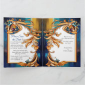 抽象芸術ブロンズ、金ゴールドブルーバロックスタイル カード (内部)