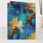 抽象芸術ブロンズ、金ゴールドブルーバロックスタイル カード (裏面)