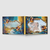 抽象芸術ブロンズ、金ゴールドブルーバロックスタイル ゲストブック (全面)