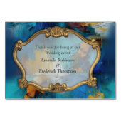 抽象芸術ブロンズ、金ゴールドブルーバロックスタイル テーブルナンバー (裏面)