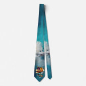 抽象芸術ブロンズ、金ゴールドブルーバロックスタイル ネクタイ (正面)