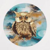 抽象芸術ブロンズ、金ゴールドブルーバロックスタイル ラベル (デザイン1)