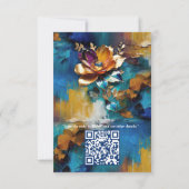 抽象芸術ブロンズ、金ゴールドブルーバロックスタイル 出欠カード (裏面)