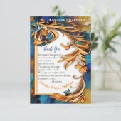 抽象芸術ブロンズ、金ゴールドブルーバロックスタイル 出欠カード (スタンド正面)